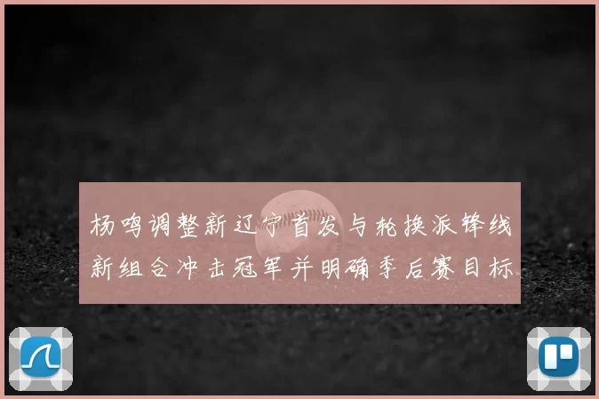 杨鸣调整新辽宁首发与轮换派锋线新组合冲击冠军并明确季后赛目标